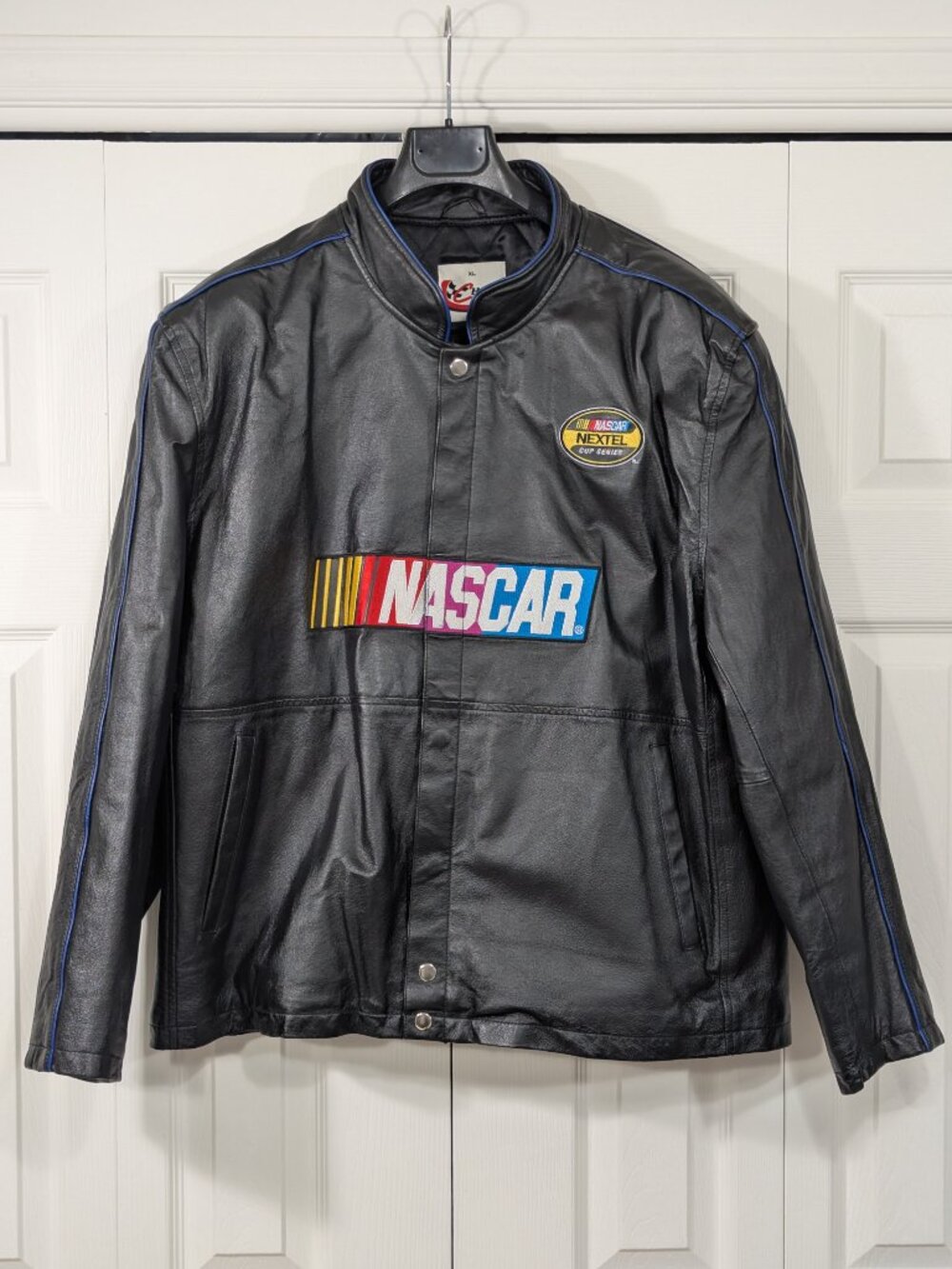 Nascar Racing Men's Black Leather Jacket - Nextel Cup Series